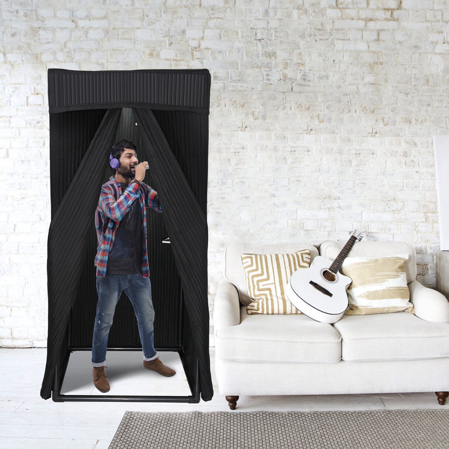 Portable Vocal Booth / Sound Dampening Recording Booth Studio Equipment for Crisp Dry Echo Free Vocals at Home & On the Road – Easy to Assemble & Travel Bag Included