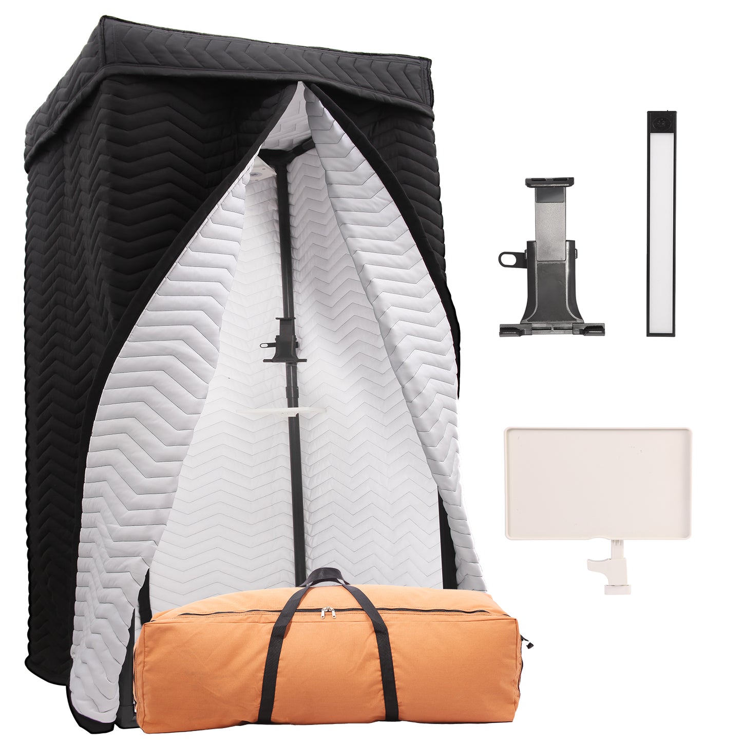 Voctent Portable Vocal Recording Booth – Studio-Grade Echo-Free Sound Booth - ZIGZAG BLACK & WHITE