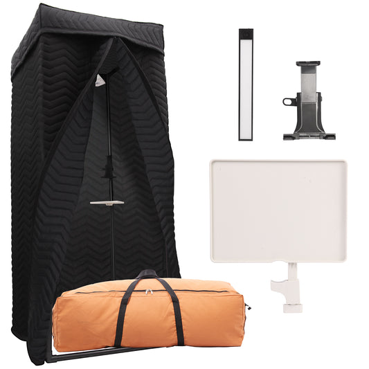 Voctent Portable Vocal Recording Booth – Studio-Grade Echo-Free Sound Booth - ZIGZAG BLACK
