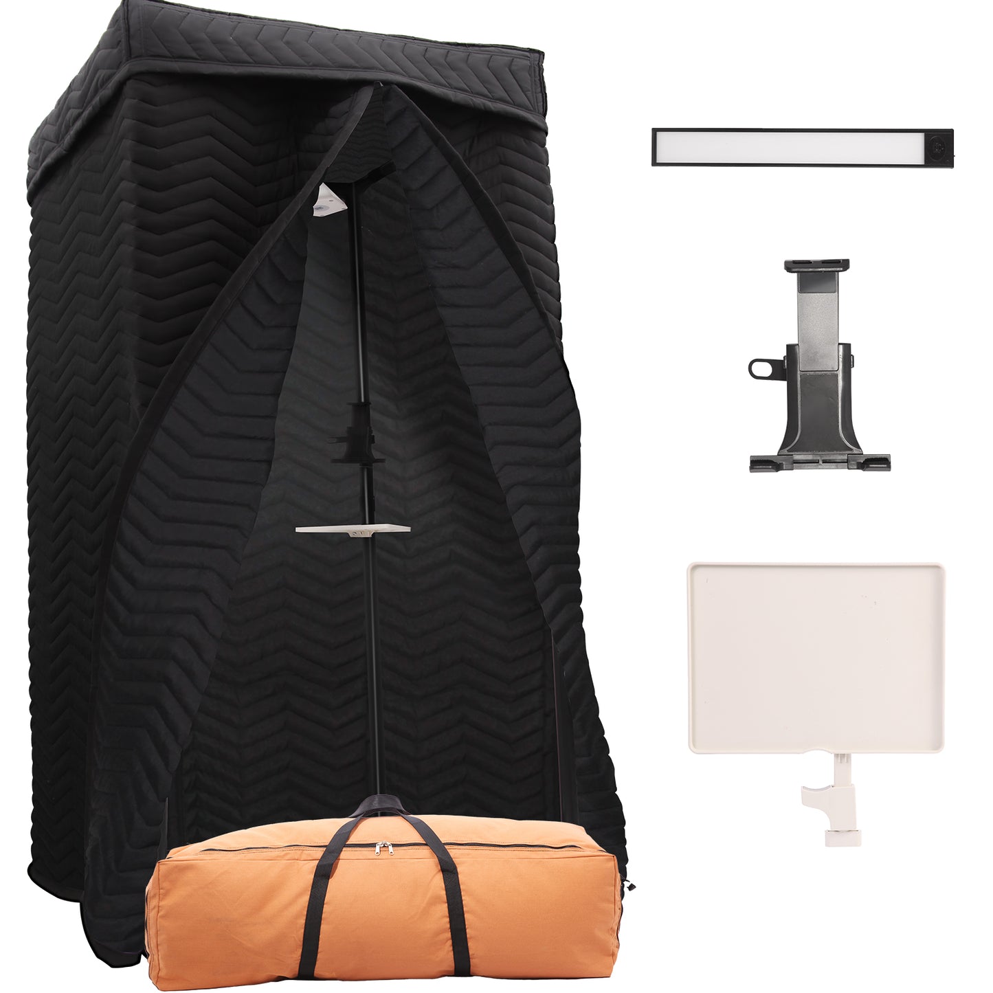 Voctent Portable Vocal Recording Booth – Studio-Grade Echo-Free Sound Booth - ZIGZAG BLACK