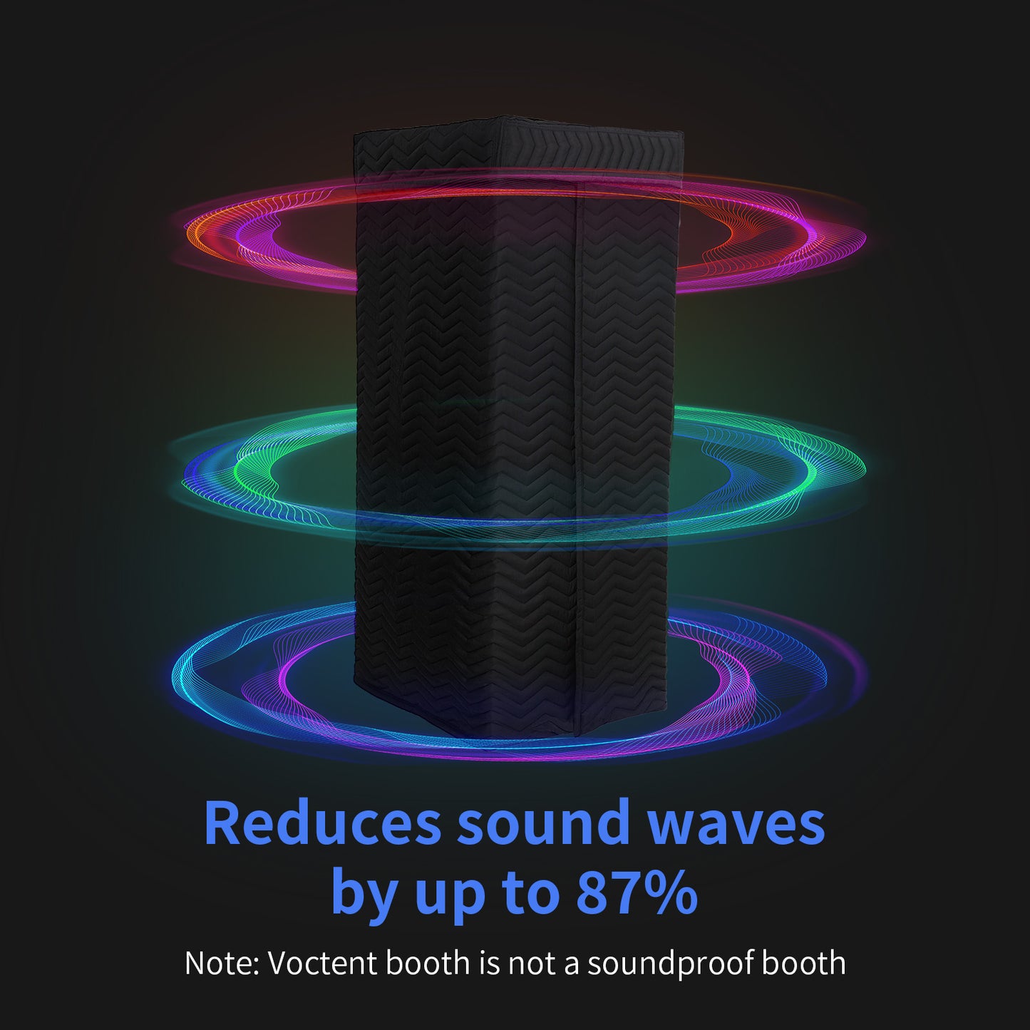 Voctent Portable Vocal Recording Booth – Studio-Grade Echo-Free Sound Booth - ZIGZAG BLACK