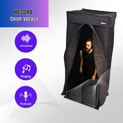 XL Portable Vocal Booth for Recording, Home Studio Booth for Voiceover