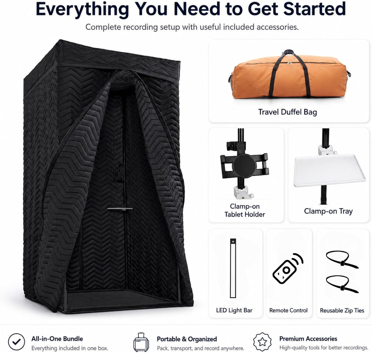 Portable Vocal Booth for Recording, Sound Booth for Home Studio