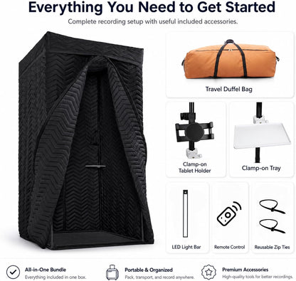 Portable Vocal Booth for Recording, Sound Booth for Home Studio