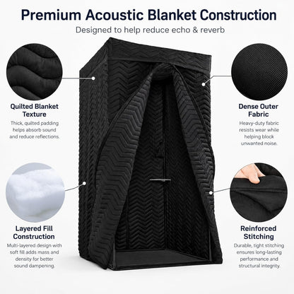 Portable Vocal Booth for Recording, Sound Booth for Home Studio