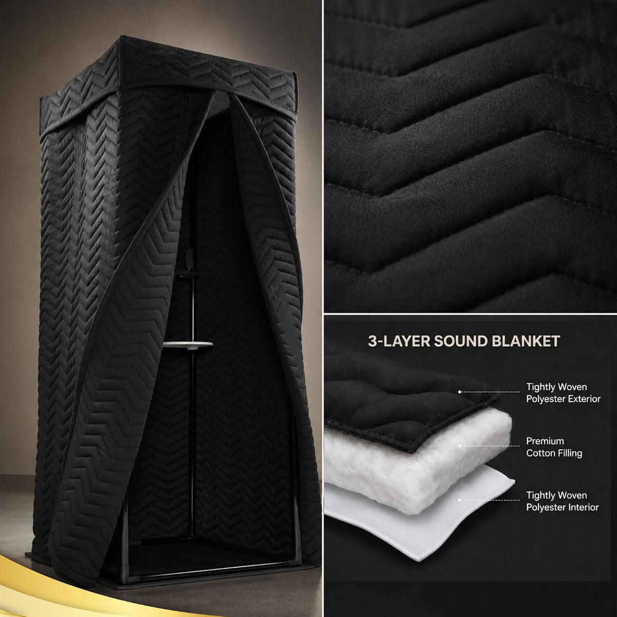 Portable Vocal Booth for Recording, Sound Booth for Home Studio