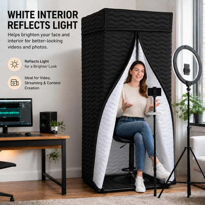 Portable Vocal Booth for Recording, Sound Booth for Home Studio