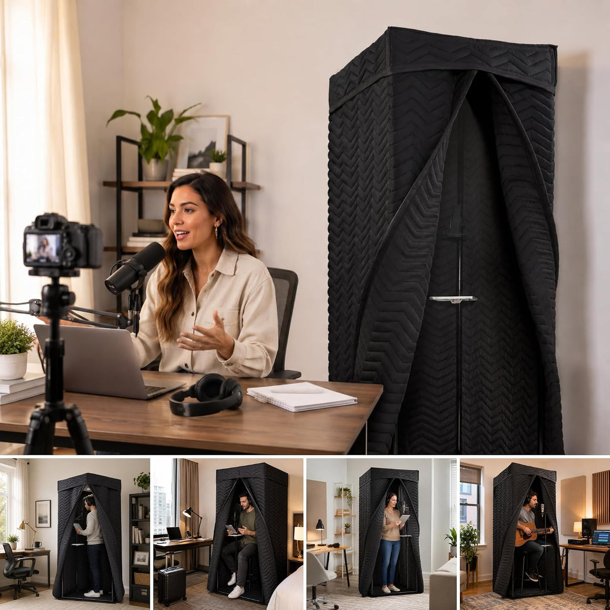 Portable Vocal Booth for Recording, Sound Booth for Home Studio