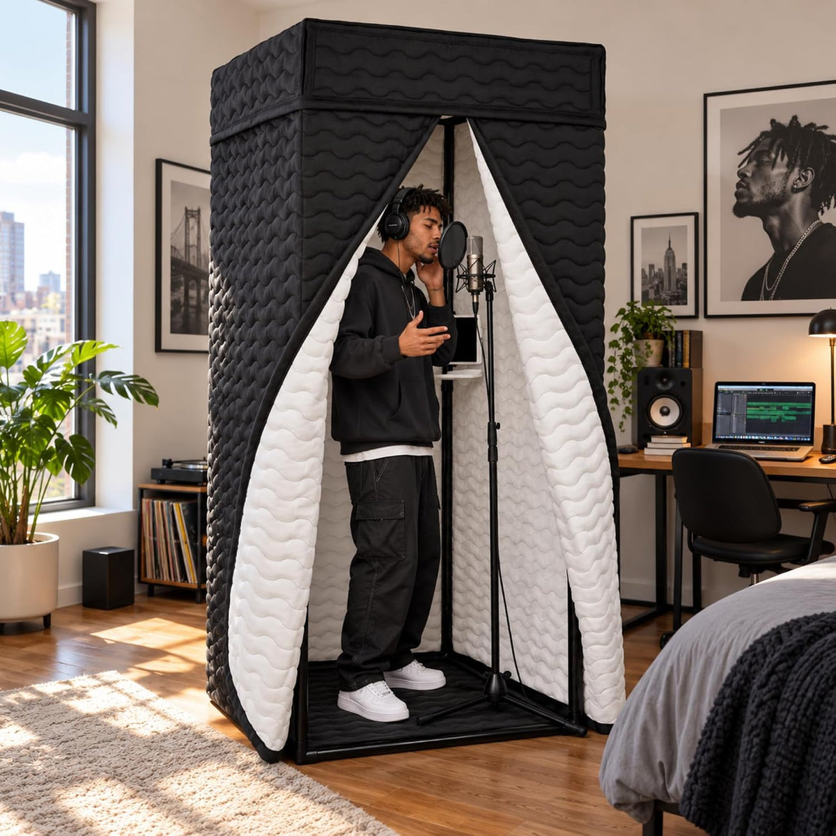 Portable Vocal Booth for Recording, Sound Booth for Home Studio