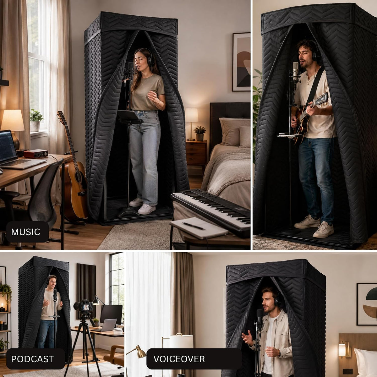 Portable Vocal Booth for Recording, Sound Booth for Home Studio